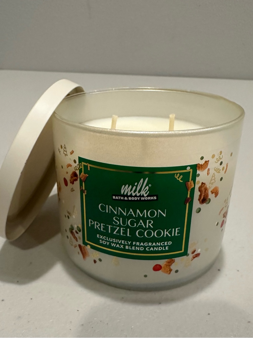 Bath & Body Works x Milk: 14.5 Oz 3-Wick Candle: Cinnamon Sugar Pretzel Cookie